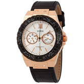 GUESS W0775L9 LADIES QUARTZ MULTIFUNCTION BLACK LEATHER STRAP WATCH